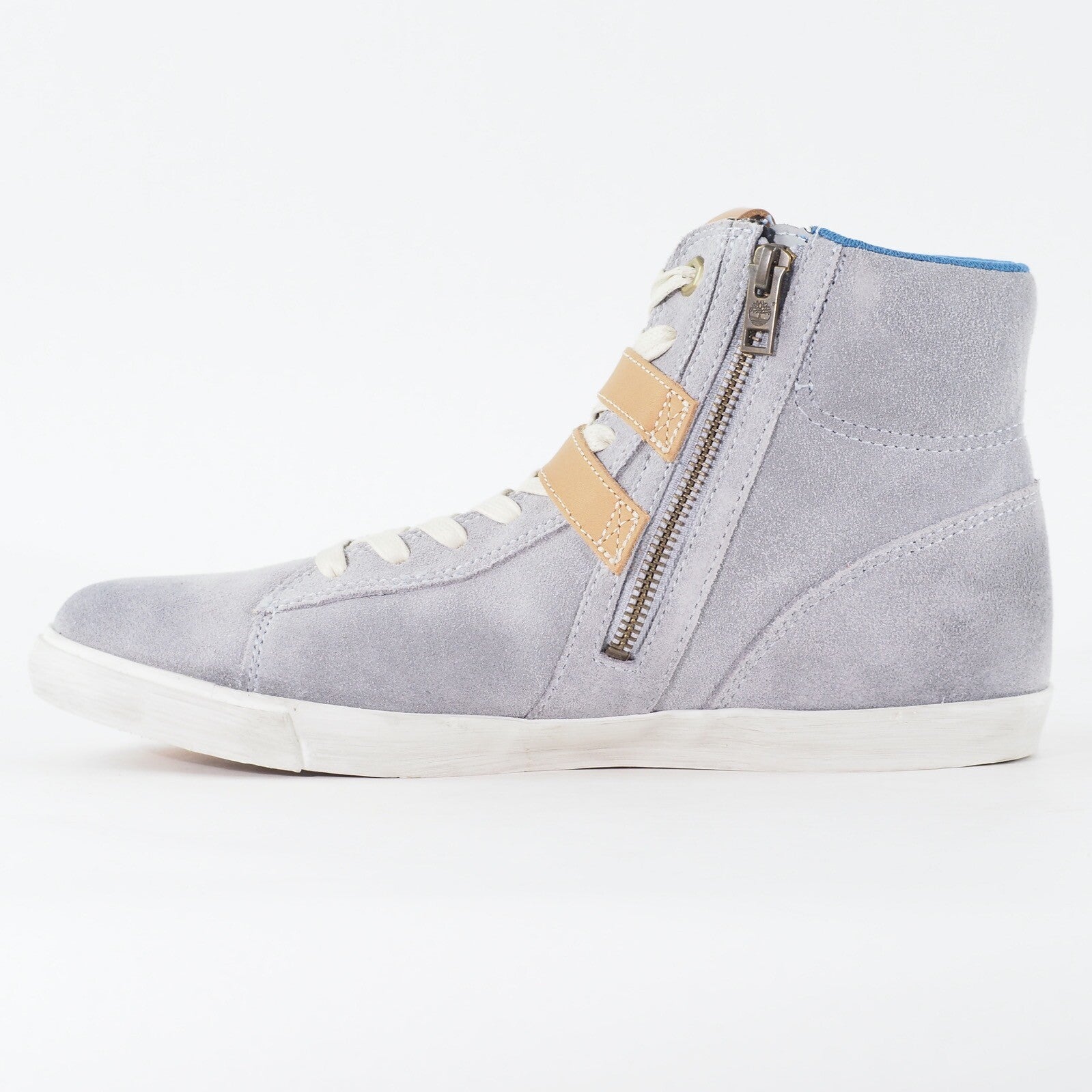 Womens Timberland EK Glastenbury 8838A Pale Blue Leather Zip Up Casual Boots