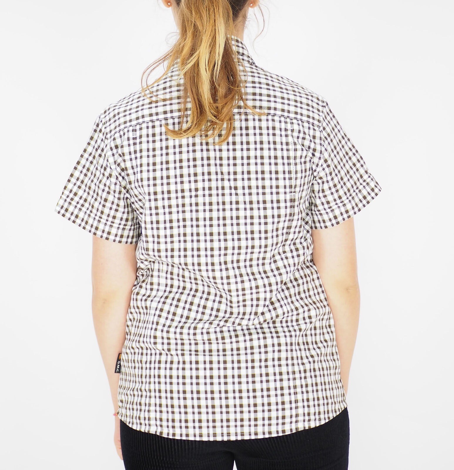 Womens Jack Wolfskin Flaming Vent 1401641 Siltstone Checks Basic Casual Shirt