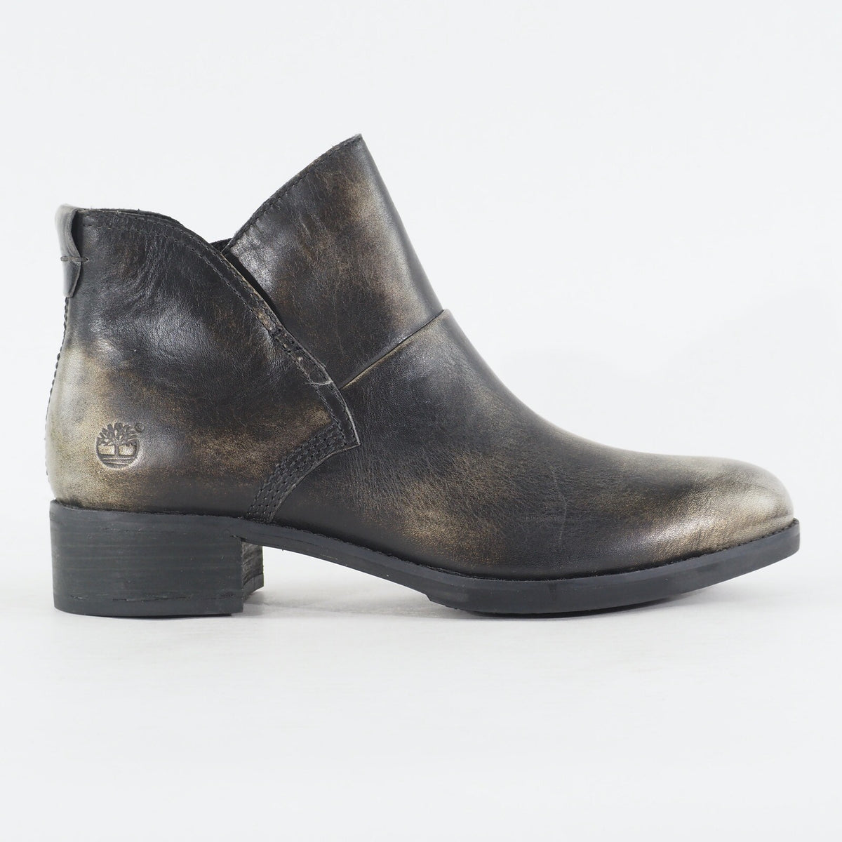 Womens Timberland EK A11EO Black Gold Leather Casual Ankle Chelsea Zip Boots