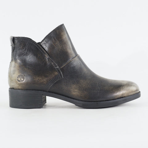 Womens Timberland EK A11EO Black Gold Leather Casual Ankle Chelsea Zip Boots