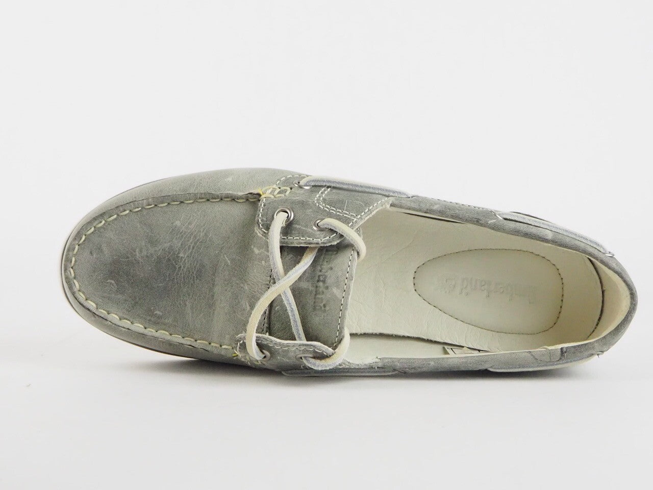 Womens Timberland Damen Amherst 2 Eyed  27618 Grey Leather Lace Up Boat Shoes