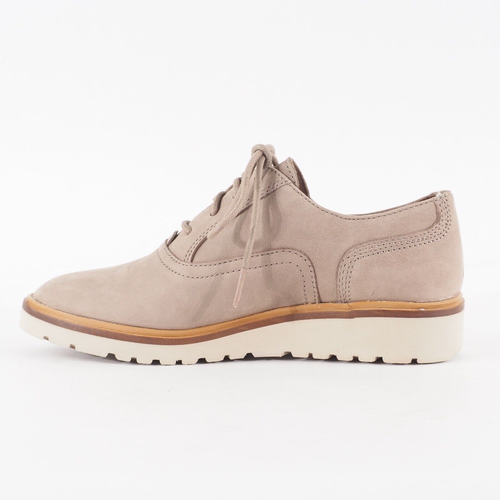 Womens Timberland Ellis Street A1RG9 Light Grey Leather Lace Up Casual Shoes