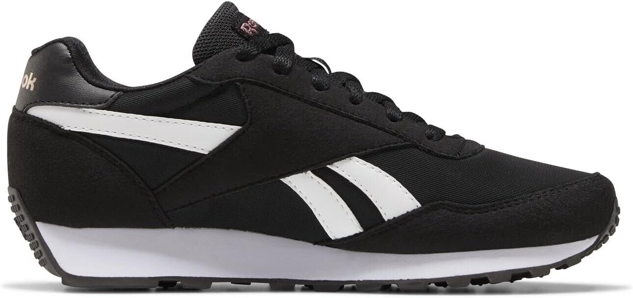 Womens Reebok Rewind Run FX2957 Black White Walking Sports Light Lace Trainers