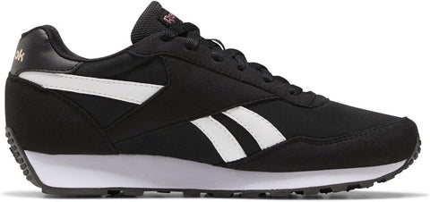 Womens Reebok Rewind Run FX2957 Black White Walking Sports Light Lace Trainers