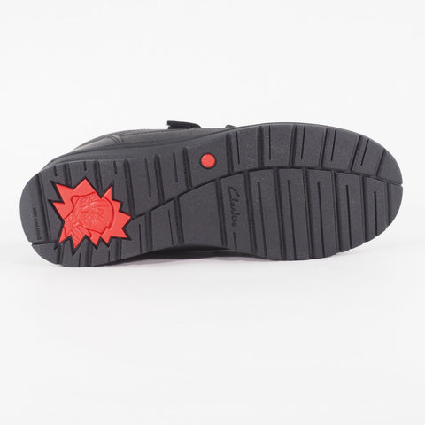 Boys Clarks Reflectace Black Double Strap School Walking Light Kids Shoes