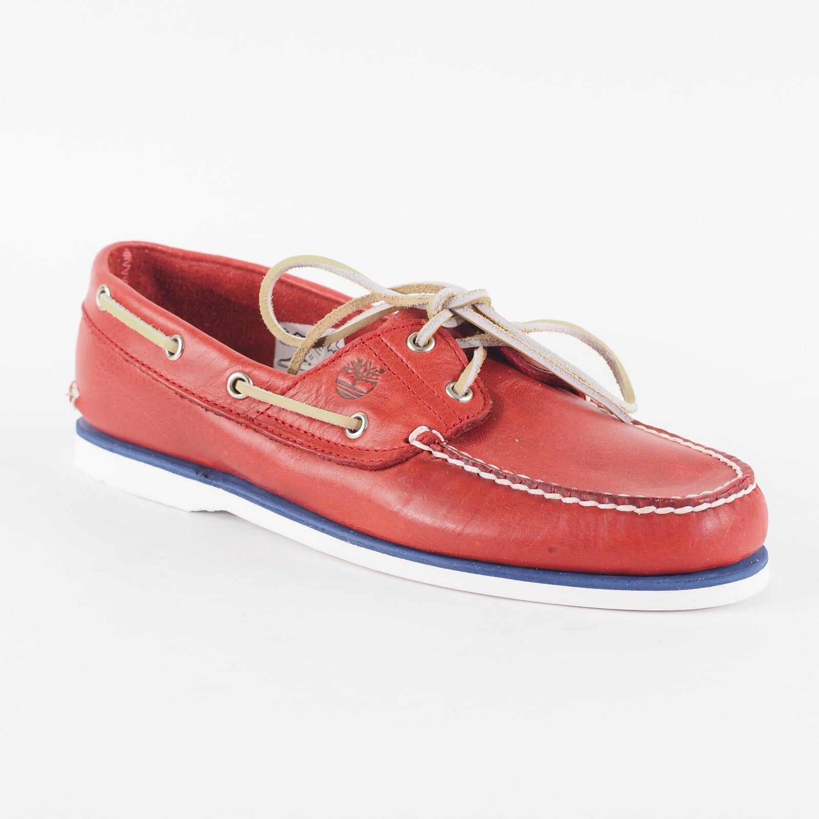 Mens Timberland Classic 2 Eyed 6829B Medium Red Leather Lace Casual Boat Shoes