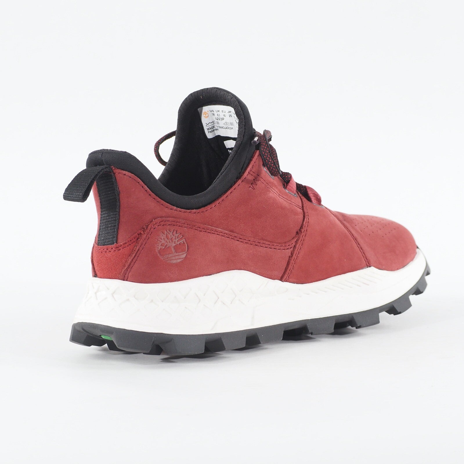 Mens Timberland Brooklyn Oxford A223P Dark Red Nubuck Leather Casual Trainers