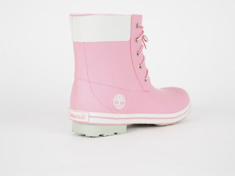 Girls Timberland 6 Inch 89913 Pink Wellingtons Lace Up Rain Wellies