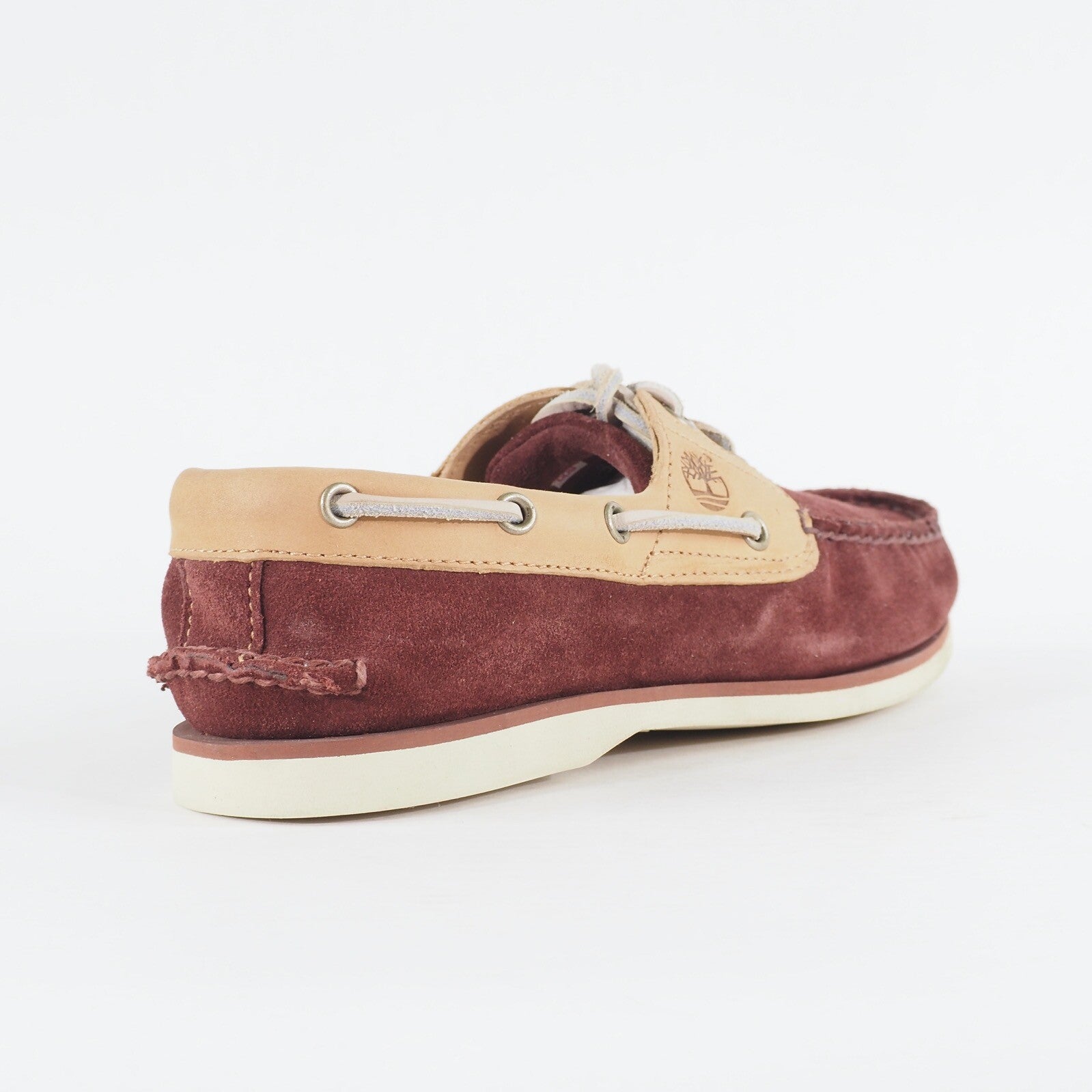 Mens Timberland Classic 2 Eyed 29586 Burgundy Leather Lace Up Casual Boat Shoes