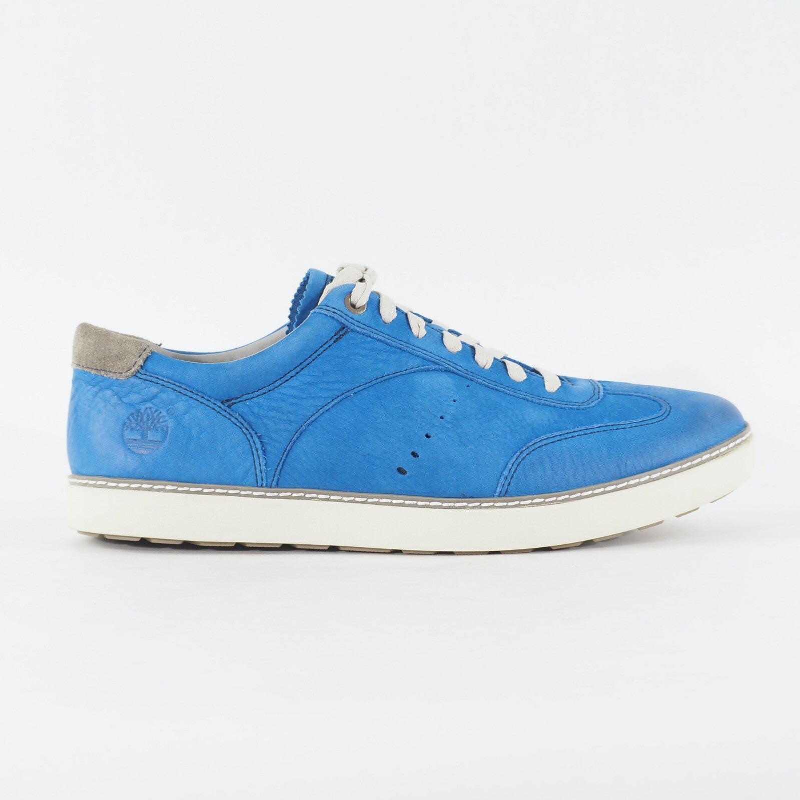 Mens Timberland EK Hudston Ox 5321A Medium Blue Leather Lace Up Low Casual Shoes