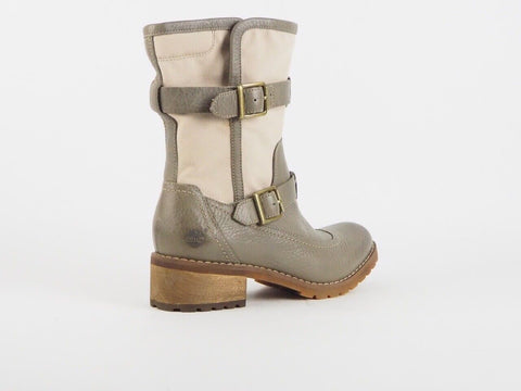 Womens Timberland Earthkeepers Ankle Boots 3840R Beige Grey Zip Up Boots