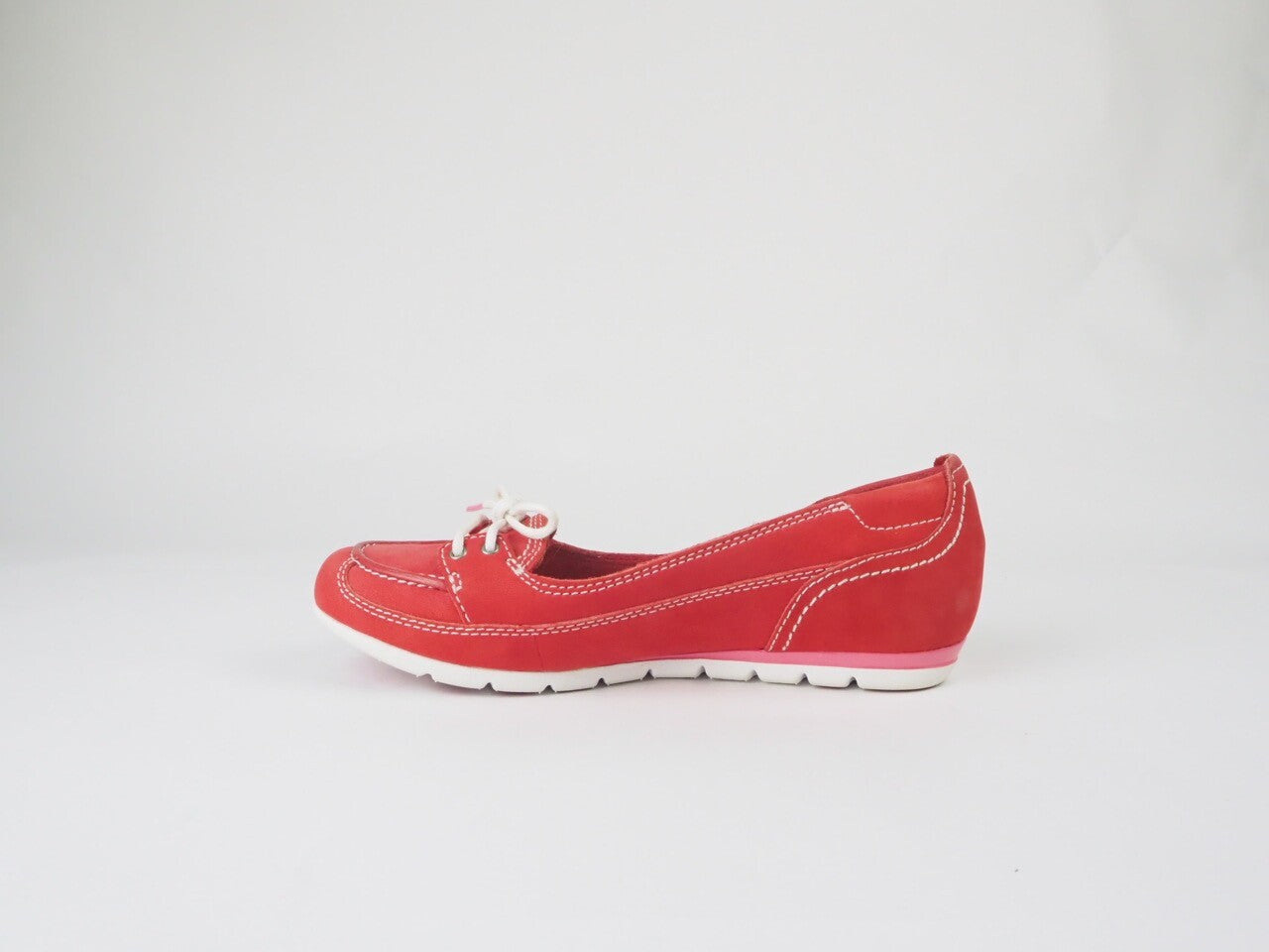 Womens Timberland Ek Belle Island 8952 RM Red Leather Loafet Slips On Shoes