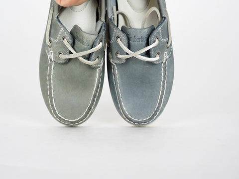 Womens Timberland EK Classic 2 Eye 3944R Blue Leather Boat Shoes UK 4