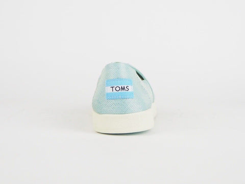 Womens Toms Avalon Turquoise Shiny Woven Flats Slip On Ladies Trainers Uk 4