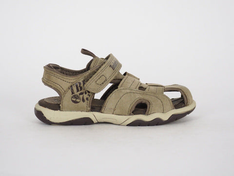 Boys Timberland Oak 1283A Light Brown Leather Casual Summer Shoes Kids Sandals