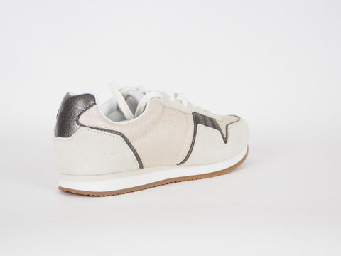 Womens Timberland Retro Runner A1G5J Beige Leather Lace Up Casual Low Trainers