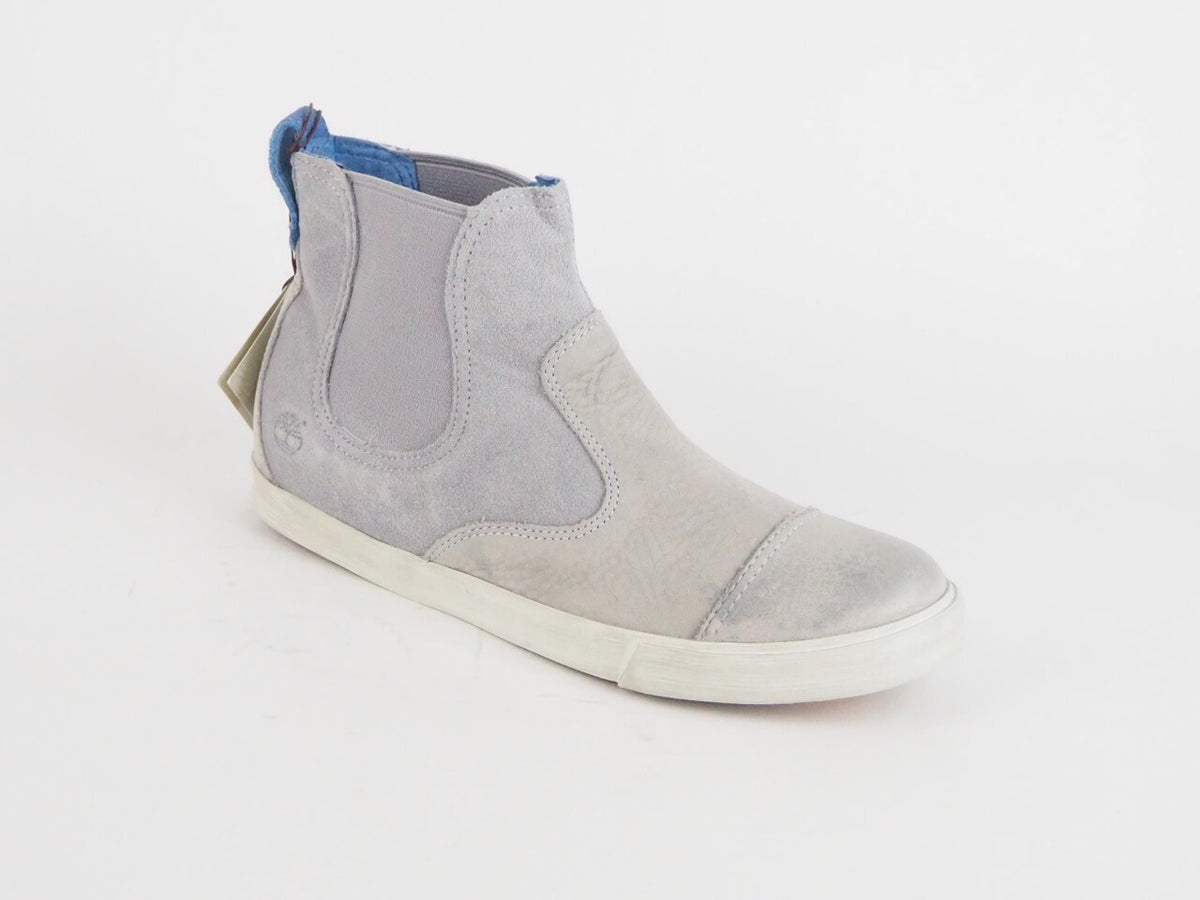 Ladies Timberland Earthekkepers Glastenbury 8243B Light Grey Leather Pull Boots