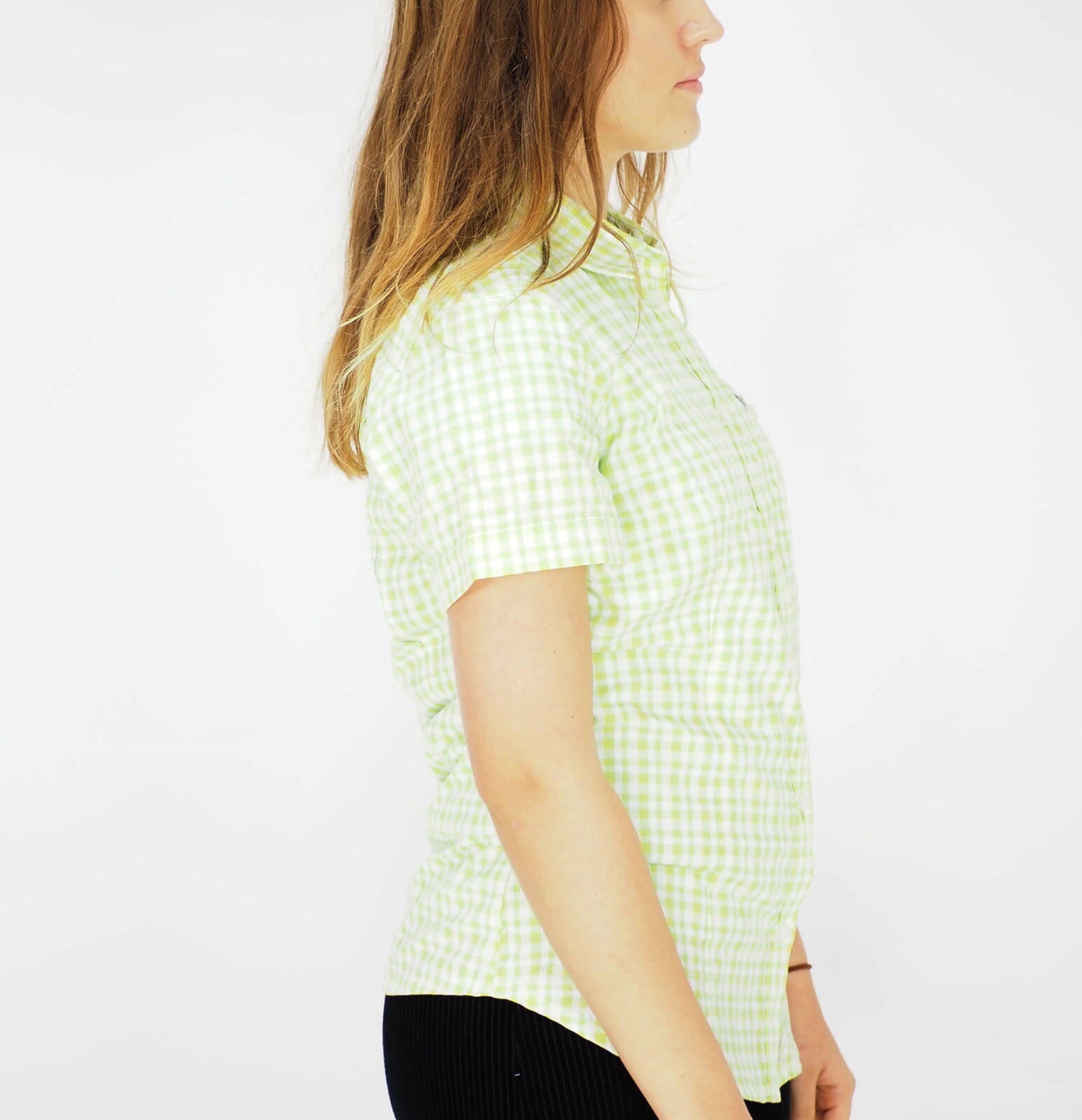 Womens Jack Wolfskin Flaming 1401641 Parrot Green Checks Light Summer Shirt