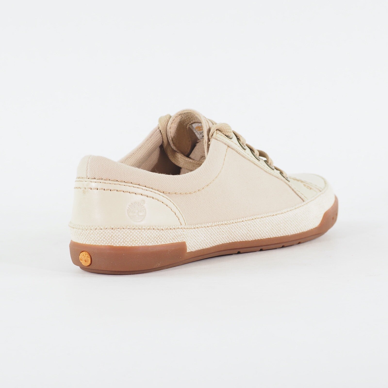 Womens Timberland EK Northport 3963R Light Beige Canvas Lace Up Low Casual Shoes