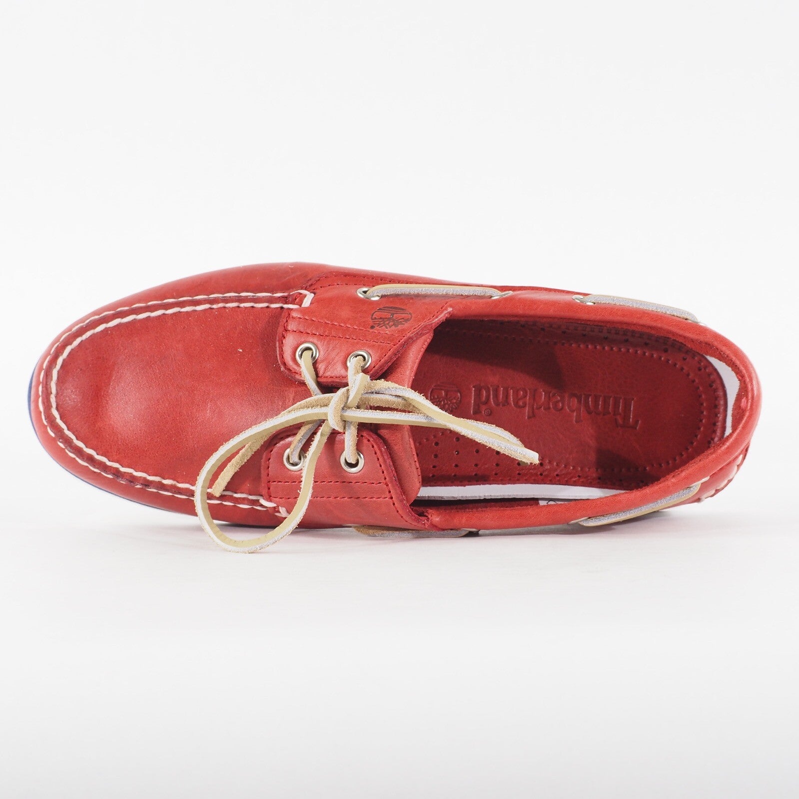 Mens Timberland Classic 2 Eyed 6829B Medium Red Leather Lace Casual Boat Shoes