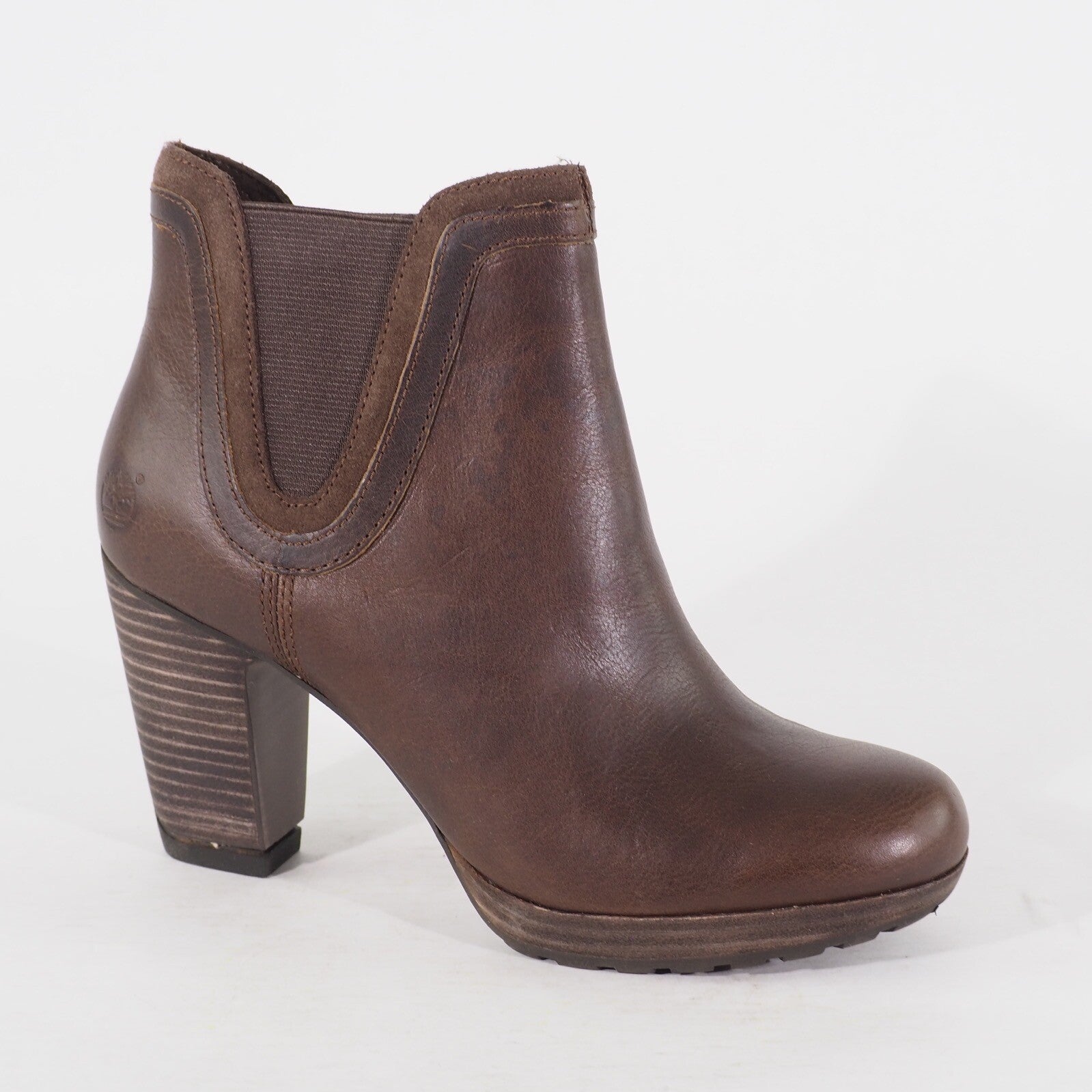 Womens Timberland EK Exetr Chelsea 8635A Brown Leather Pull On Walking Boots