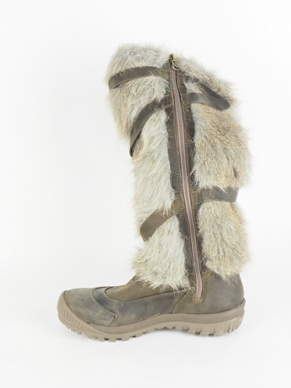 Womens Timberland Mount Holly 3457R Brown Leather Waterproof Fur In Boots