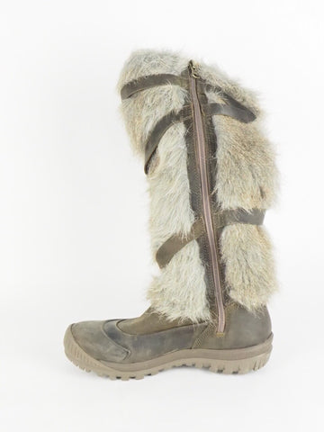 Womens Timberland Mount Holly 3457R Brown Leather Waterproof Fur In Boots