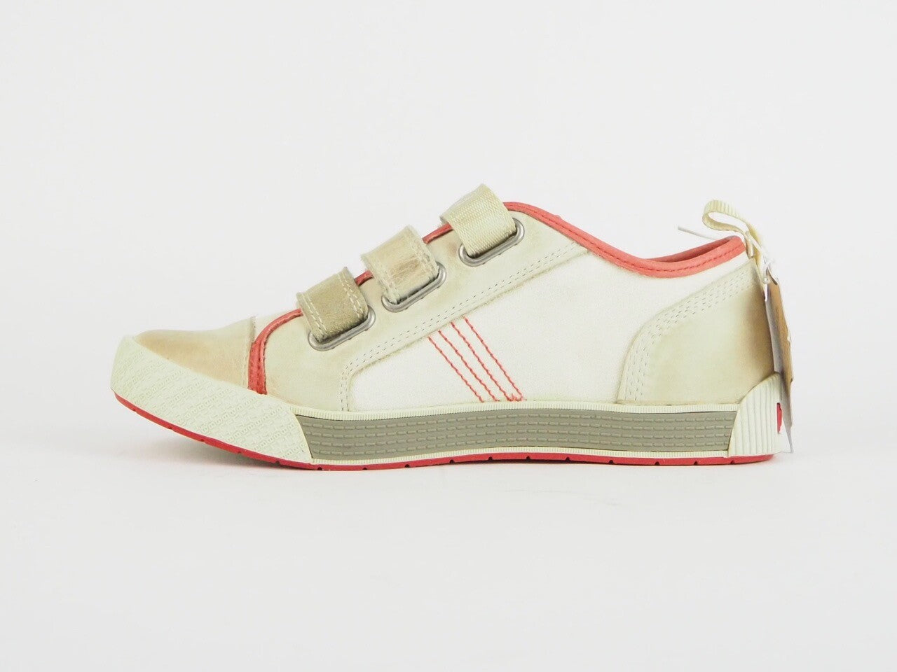 Timberland Ek Crash Blaster 80929 Beige Leather Strap Casual Oxford Shoes