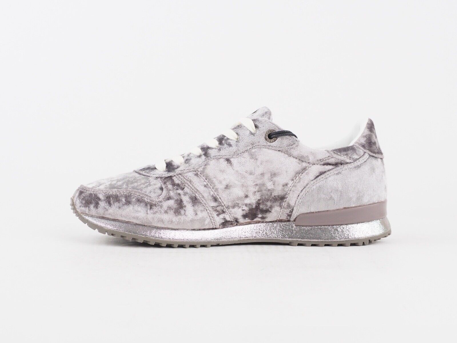 Womens Pepe Jeans Gable PLS30726 Velvet Grey Lace Up Walking Casual Trainers