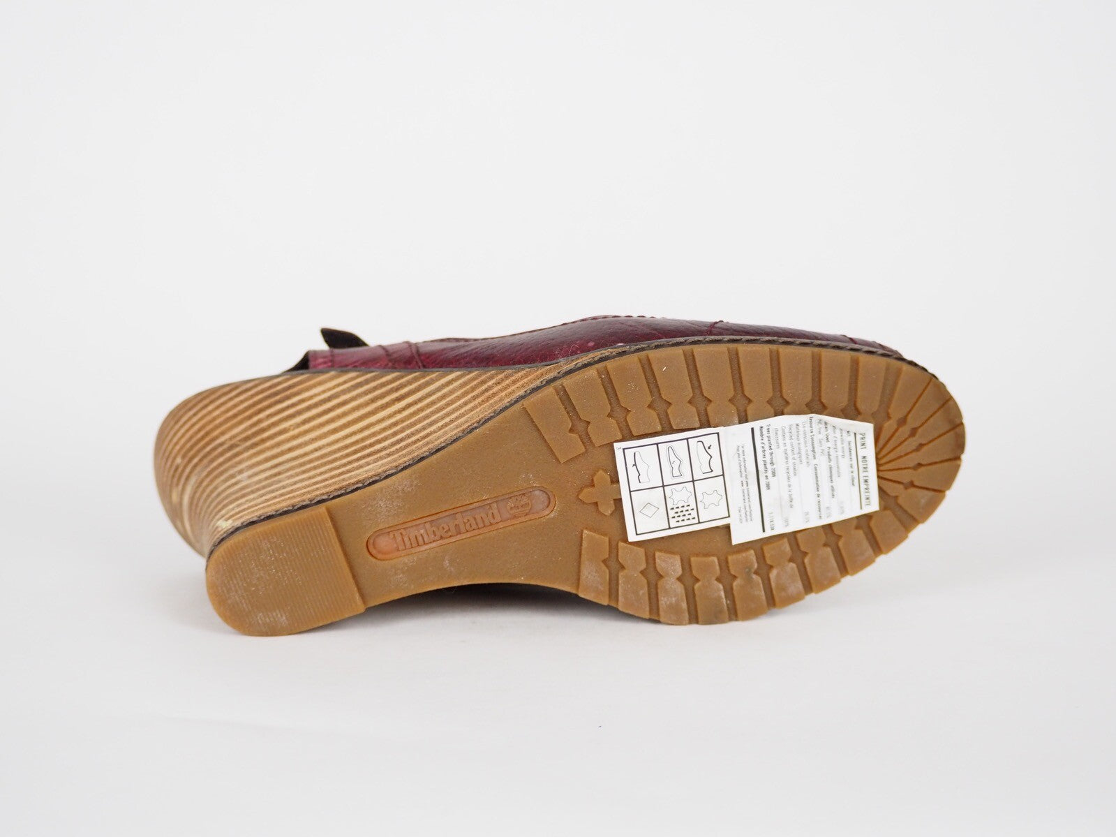 Womens Timberland Maeslin T-Bar 18624 Burgundy Slingback Leather Sandals UK 6.5