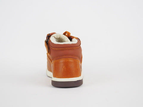 Boys Timberland Groveton A18P7 Brown Leather Warm Lace Up Kids Shoes