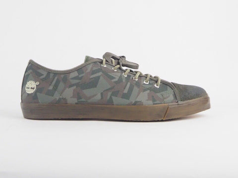 Mens Timberland Ek Glastenbury 9045B Camo Green Canvas Leather Lace Up Trainers