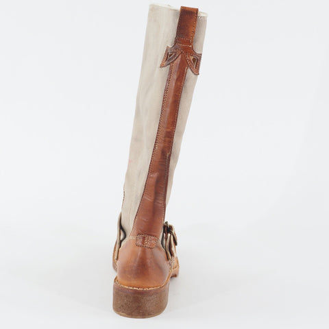 Womens Timberland Lucille 67622 Tan Leather Pull On Casual Tall Ladies Boots