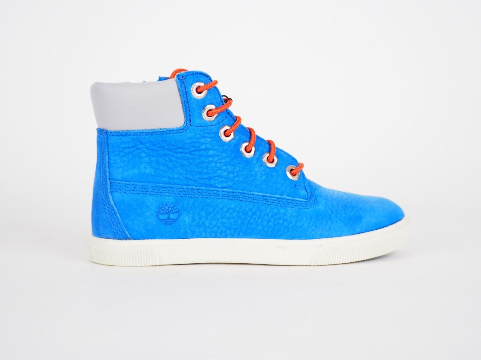 Boys Timberland 7584R Blue Leather Lace Up Winter Walking Zip On Side Boots