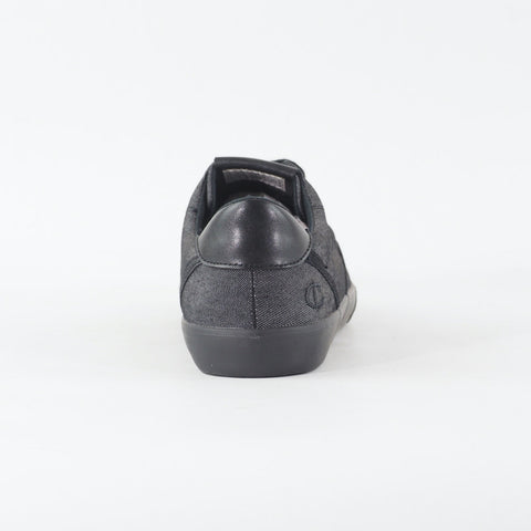 Mens Champion Boston 30181059.11A Triple Black Canvas Lace Low Top Casual Shoes