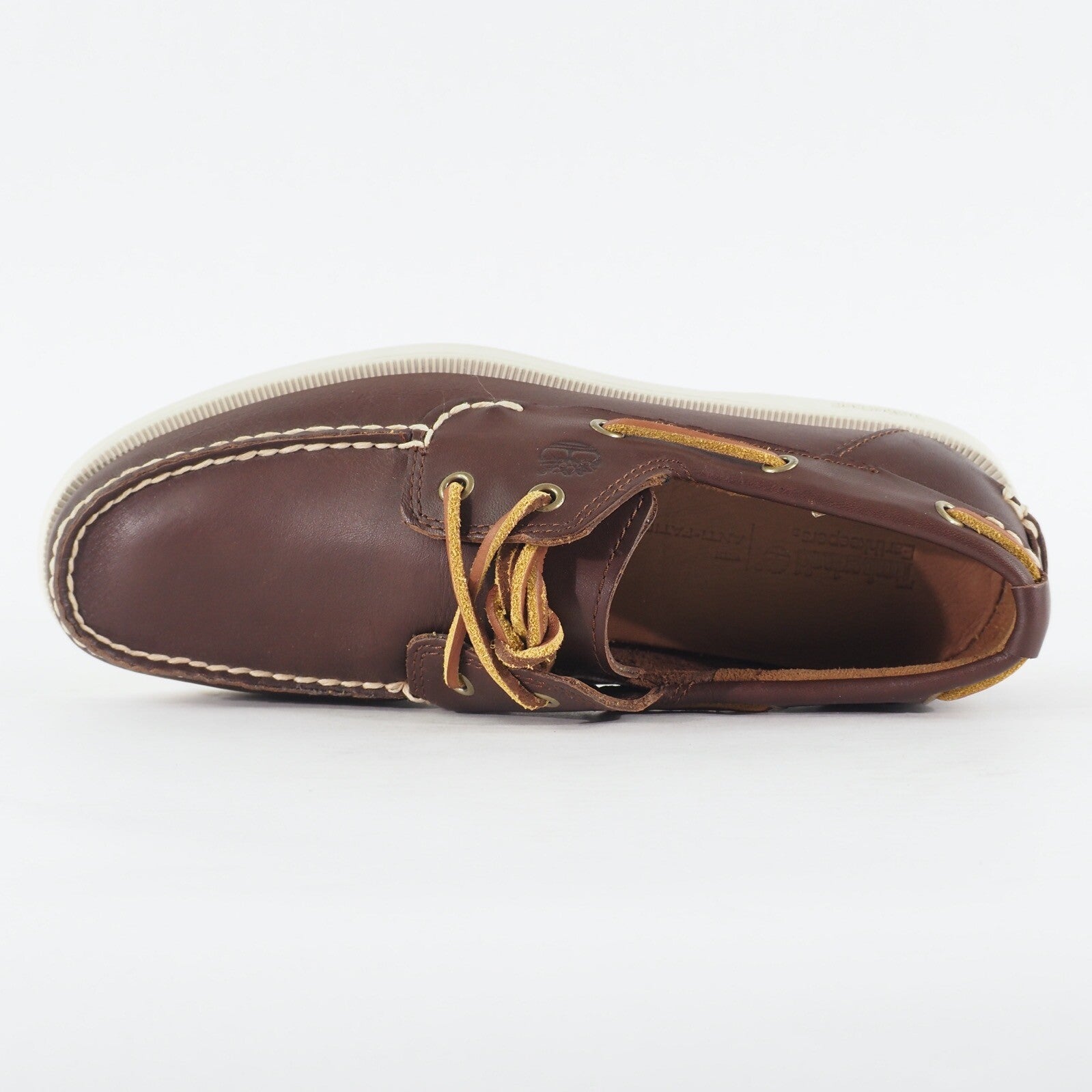 Mens Timberland Heritage 2-Eye 6501R Brown Leather Lace Up Casual Boat Shoes