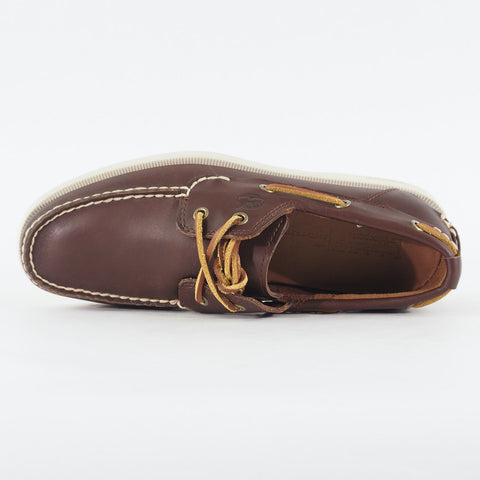 Mens Timberland Heritage 2-Eye 6501R Brown Leather Lace Up Casual Boat Shoes
