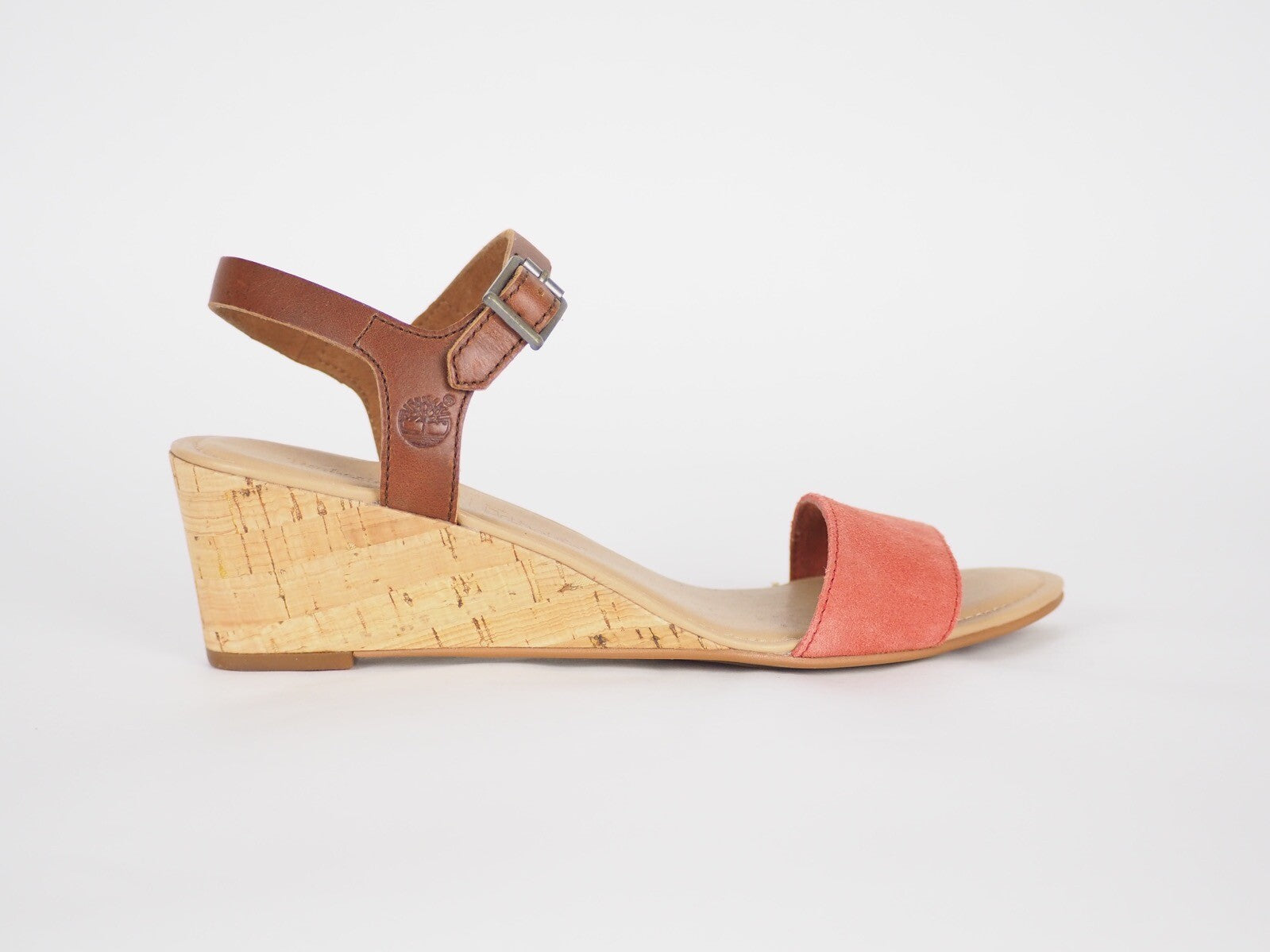 Womens Timberland Sibbern A1BA5 Coral Leather Strap Casual Wedge Summer Sandals