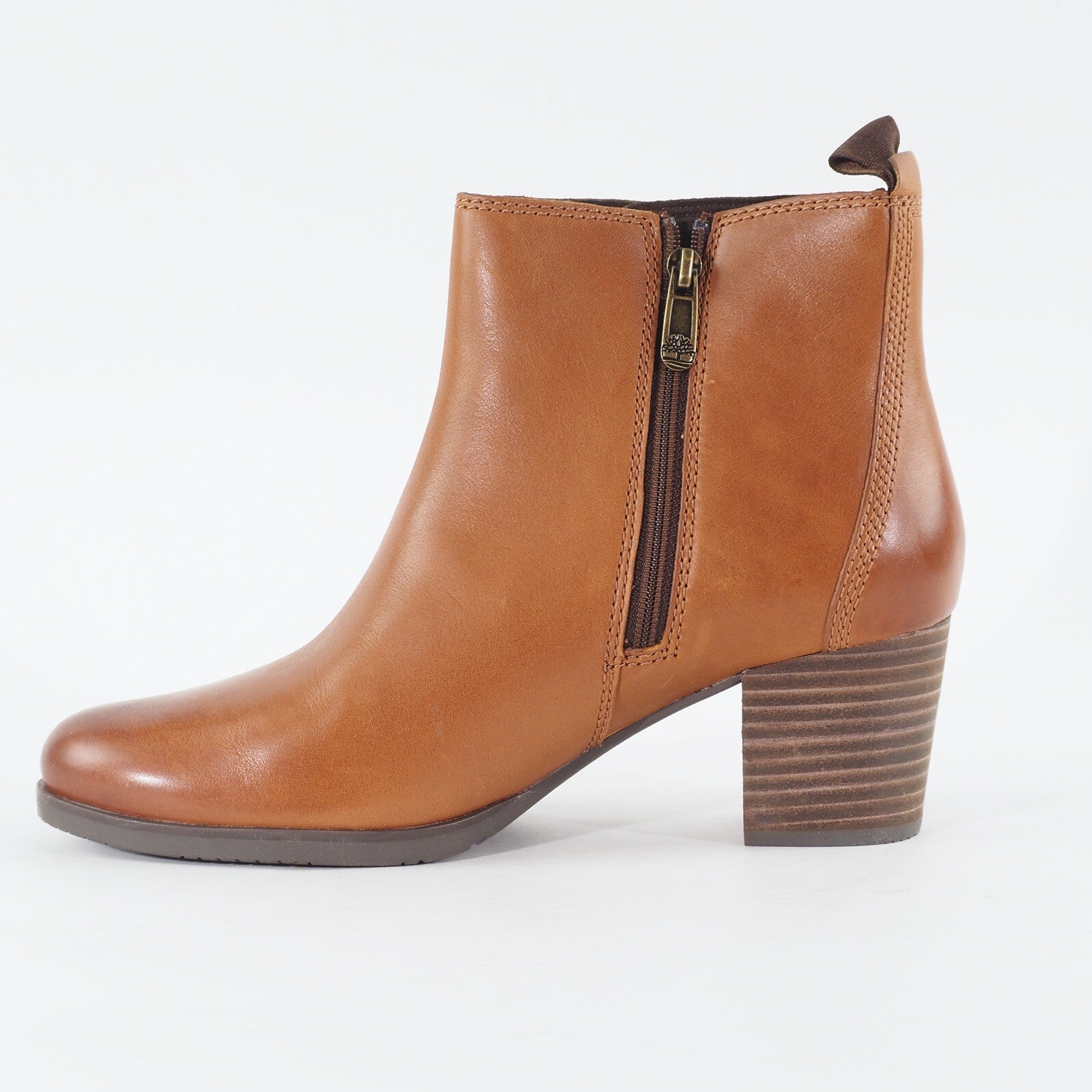 Womens Timberland Eleonor Street Bootie A1PZB Tan Leather Zip Up Chelsea Boots