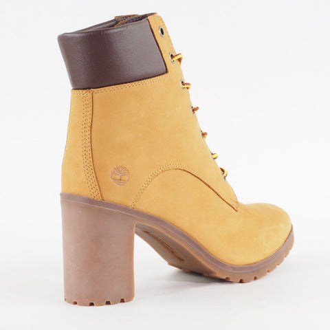 Womens Timberland Allington A1HLS Wheat Nubuck Leather Lace Heeled Casual Boots