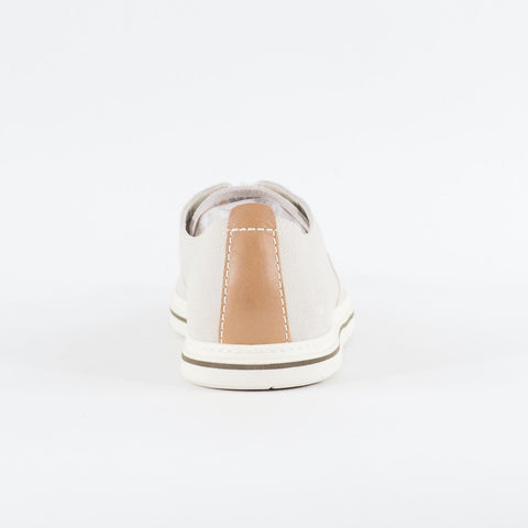 Mens Timberland Coles Point Plain A18YR Off White Leather Lace Up Casual Shoes