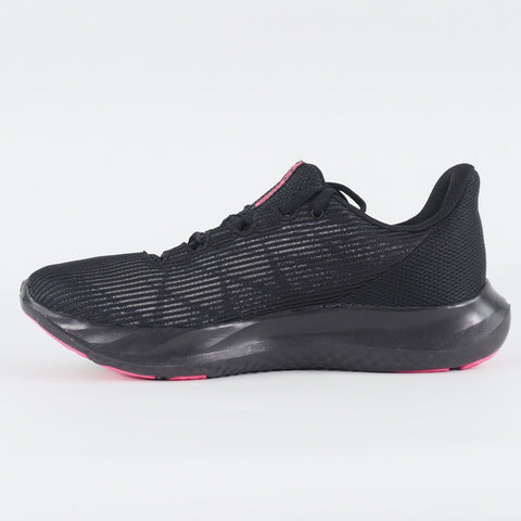 Womens Under Armour Speed Swift Black Pink Mesh Running Lace Up Sports Trainers