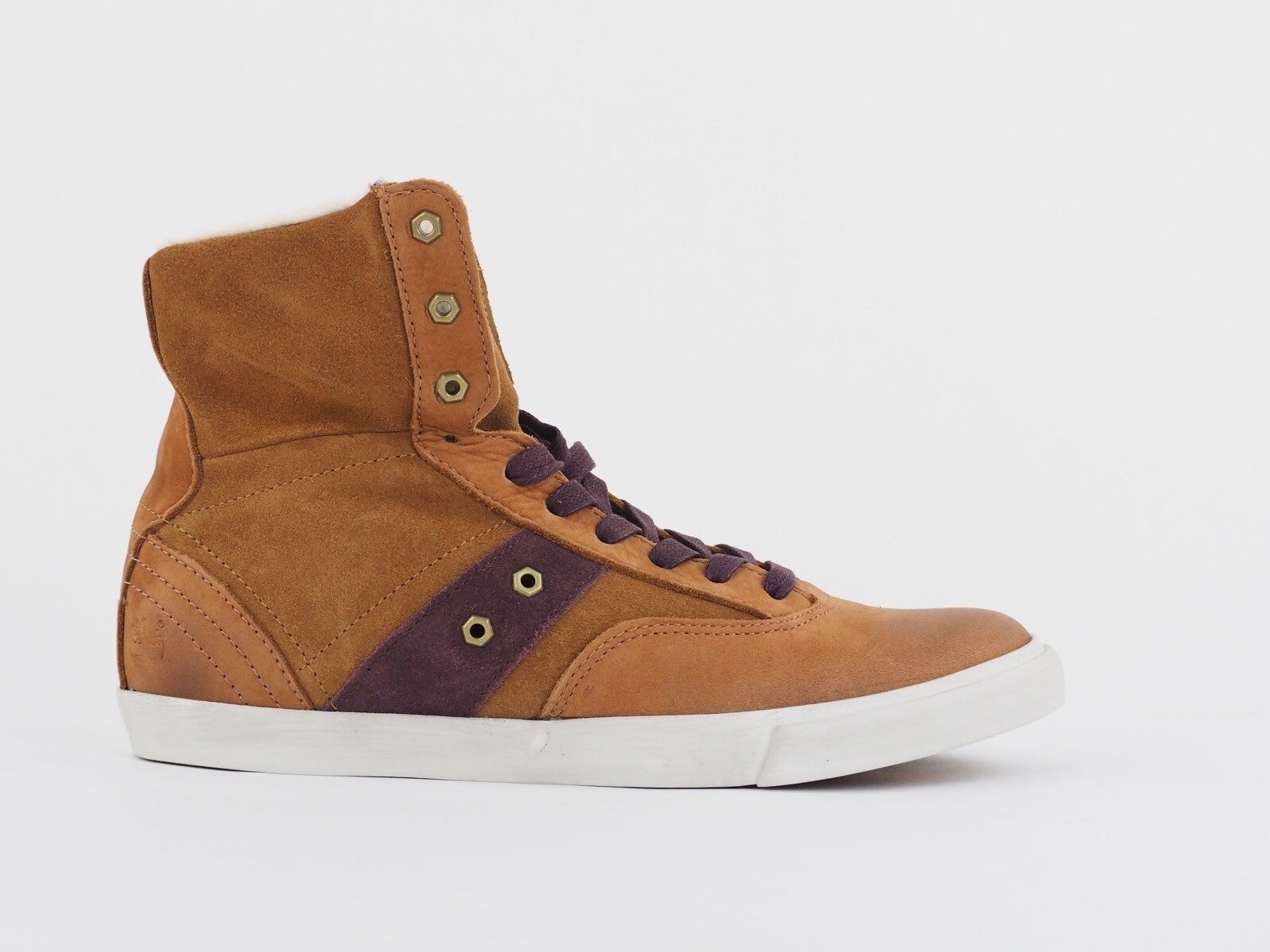 Womens Timberland Glastenbury 8446A Light Brown Leather Trainers Fold Over Boots