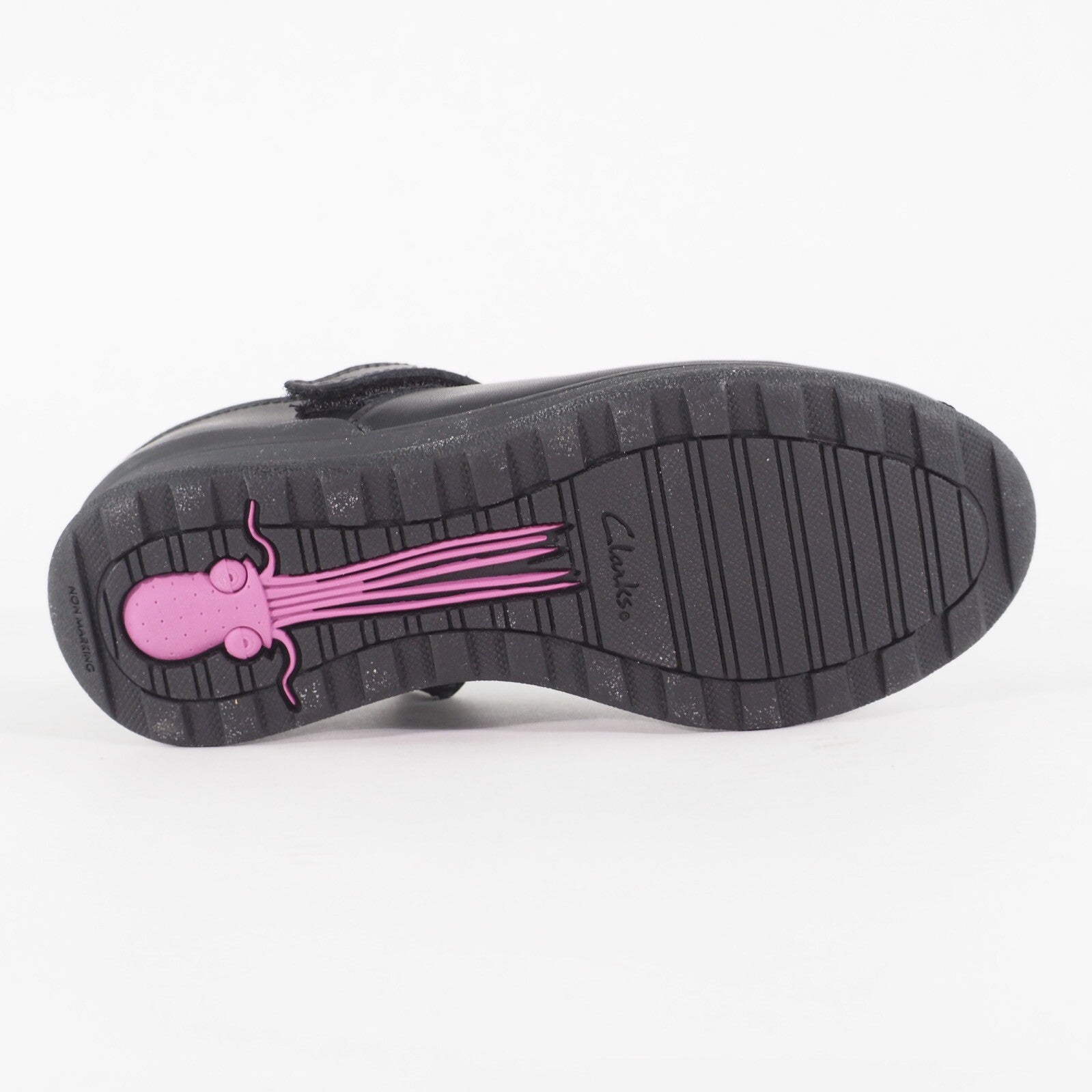 Girls Clarks Mariel Wish Black Leather Leader One Strap School Walking Shoes