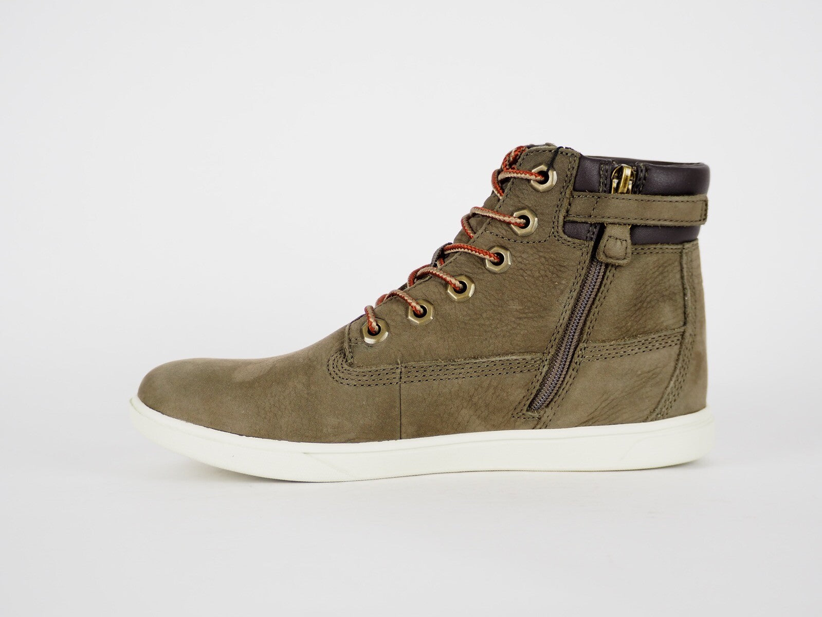 Boys Timberland Groveton 6 Inch A1625 Olive Leather Lace Up Winter Chukka Boots