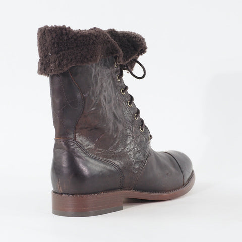 Womens Timberland Lucille 10 Inch 25687 Dark Brown Leather Lace Up Casual Boots