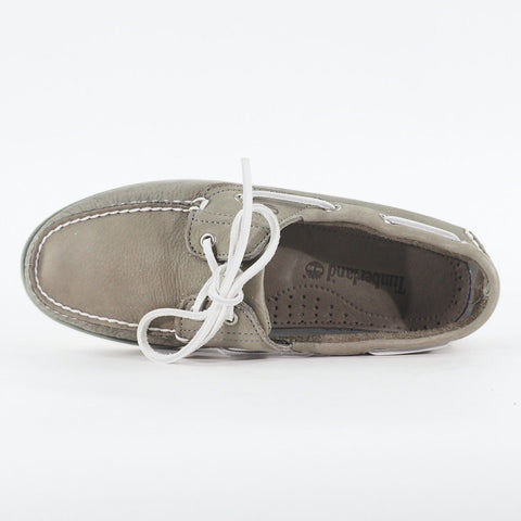 Mens Timberland Classic A21J7 Medium Grey Leather Lace Up Casual Boat Shoes