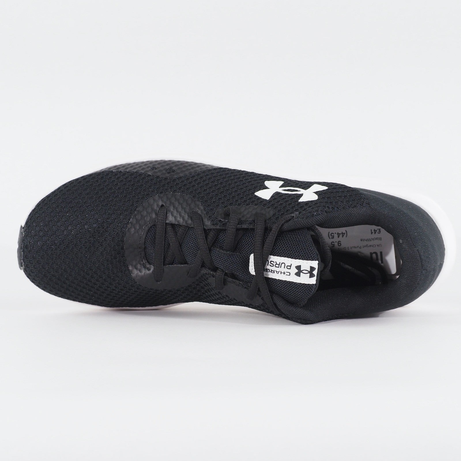 Mens Under Armour Charged Pursuit 3 Black Mesh Running Lace Up Sports Trainers