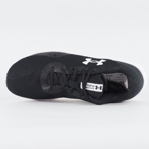 Mens Under Armour Charged Pursuit 3 Black Mesh Running Lace Up Sports Trainers