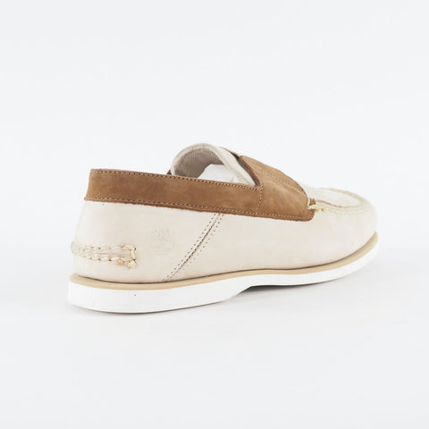 Mens Timberland Unleased 42580 Beige Leather Slip On Casual Loafer Shoes